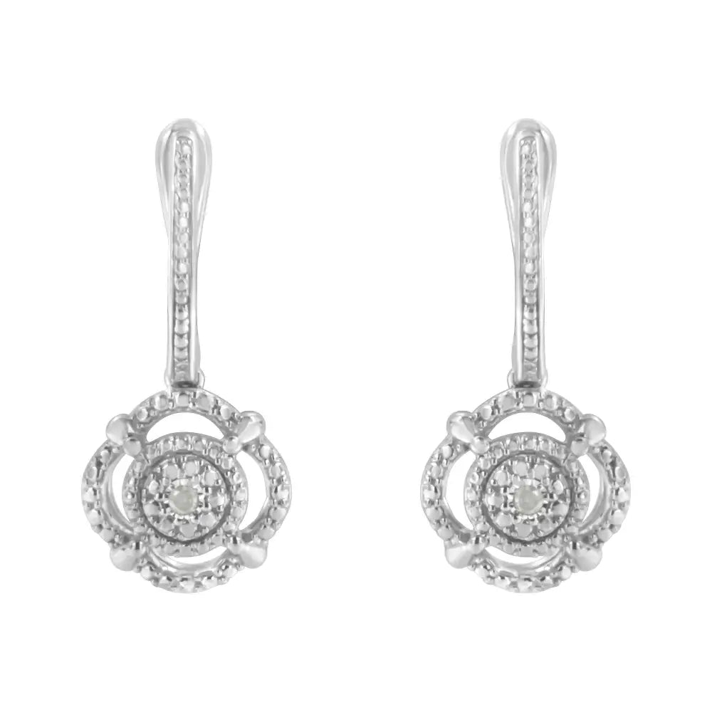 .925 Sterling Silver Miracle-set Diamond Accent Drop and Dangle Earrings (i-j Color I3 Clarity) - Fine Jewelry us Direct