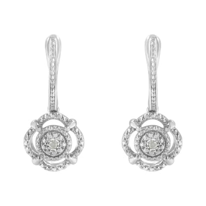 .925 Sterling Silver Miracle-set Diamond Accent Drop and Dangle Earrings (i-j Color I3 Clarity) - Fine Jewelry us Direct