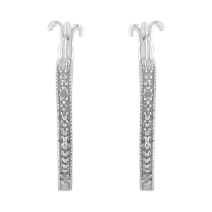 .925 Sterling Silver Miracle-set Diamond Pave Style Hoop Earrings (i-j Color I3 Clarity) - Fine Jewelry us Direct