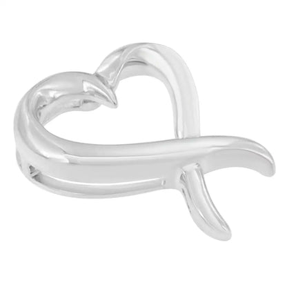 .925 Sterling Silver Open Heart-shaped Awareness Ribbon Pendant Necklace - Fine Jewelry us Direct