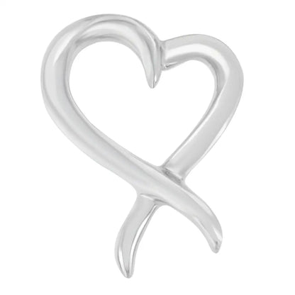 .925 Sterling Silver Open Heart-shaped Awareness Ribbon Pendant Necklace - Fine Jewelry us Direct