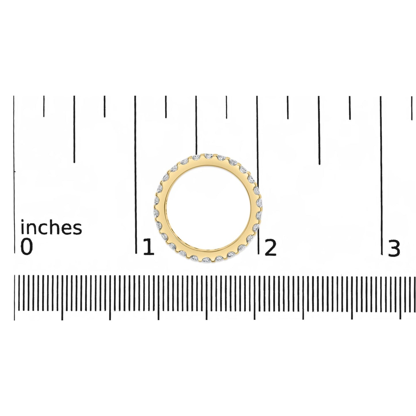 14K Yellow Gold Shared Prong Set Round Diamond Eternity Band Ring (G-H Color, SI1-SI2 Clarity)