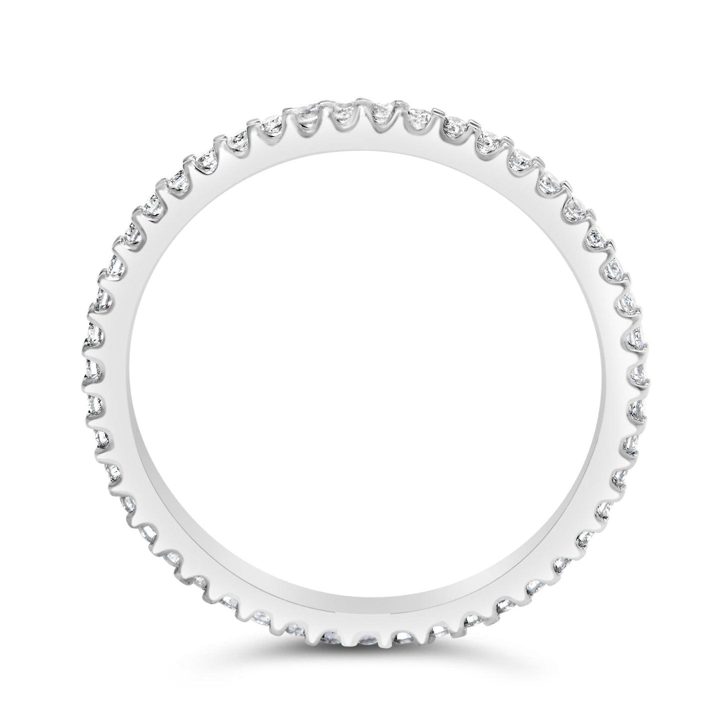 14K White Gold Shared Prong Set Round Diamond Eternity Band Ring (G-H Color, SI1-SI2 Clarity)