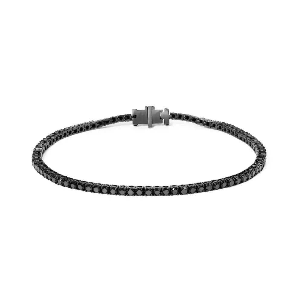 Black Rhodium Plated.925 Sterling Silver 5.00 Cttw Diamond Tennis Bracelet (black Color I2-i3 Clarity) - 8.5 Inches