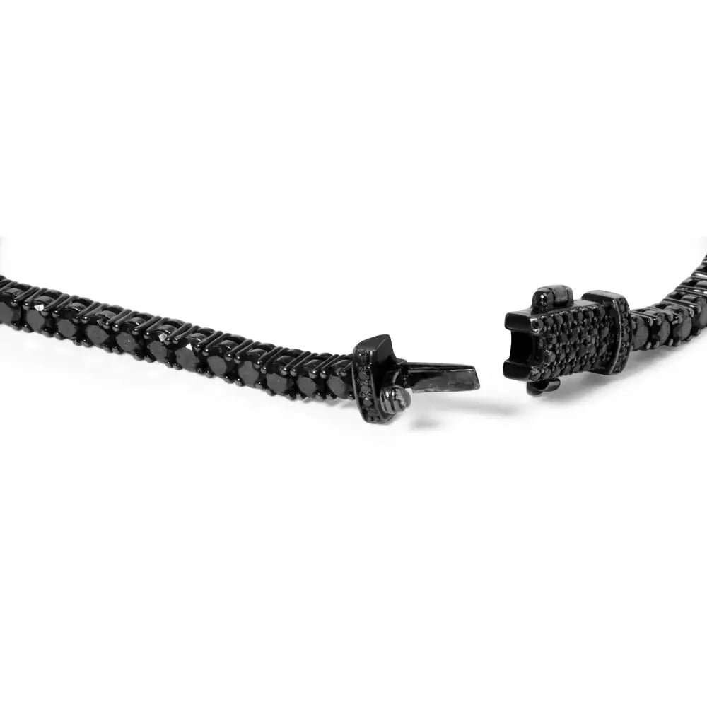 Black Rhodium Plated.925 Sterling Silver 5.00 Cttw Diamond Tennis Bracelet (black Color I2-i3 Clarity) - 8.5 Inches