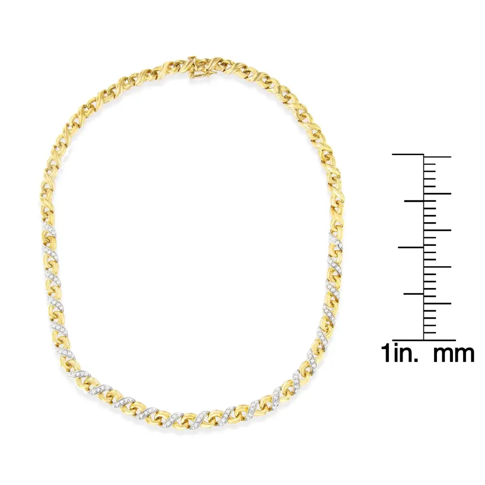 10k Yellow Gold 1 Cttw Diamond Riviera Statement Pendant Necklace (j-k I2-i3)