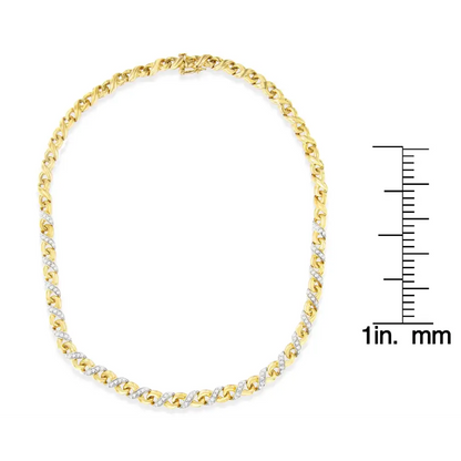 10k Yellow Gold 1 Cttw Diamond Riviera Statement Pendant Necklace (j-k I2-i3)