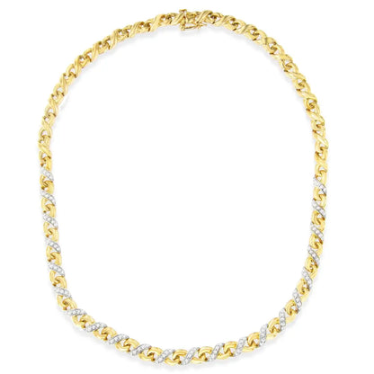 10k Yellow Gold 1 Cttw Diamond Riviera Statement Pendant Necklace (j-k I2-i3)