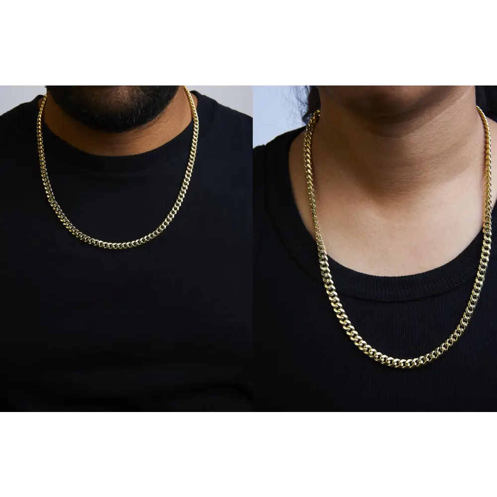 Semi-solid 14k Yellow Gold 6.1mm Classic Miami Cuban Chain Necklace