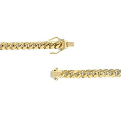 Semi-solid 14k Yellow Gold 6.1mm Classic Miami Cuban Chain Necklace