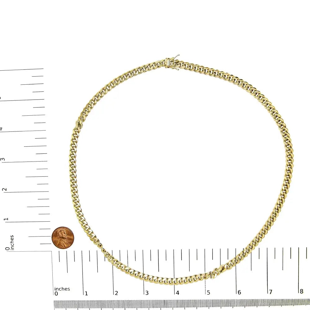 Semi-solid 14k Yellow Gold 6.1mm Classic Miami Cuban Chain Necklace