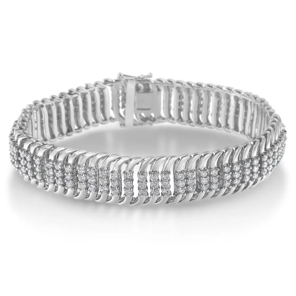 Elegance in Motion with 14k White Gold Round Brilliant Cut Tennis Bracelet