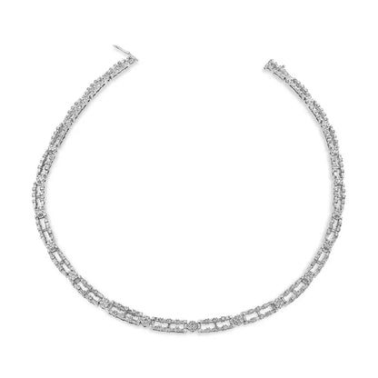 Ags Certified 14k White Gold 8 1/2 Cttw Diamond Choker Necklace (g-h Si2-i1)