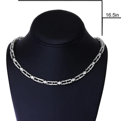 Ags Certified 14k White Gold 8 1/2 Cttw Diamond Choker Necklace (g-h Si2-i1)