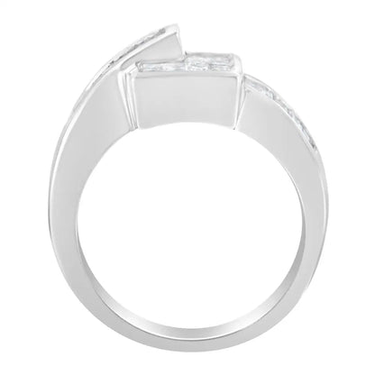 14k White Gold Princess and Baguette-cut Diamond Ring (1 1/3 Cttw G-h Si2-i1)