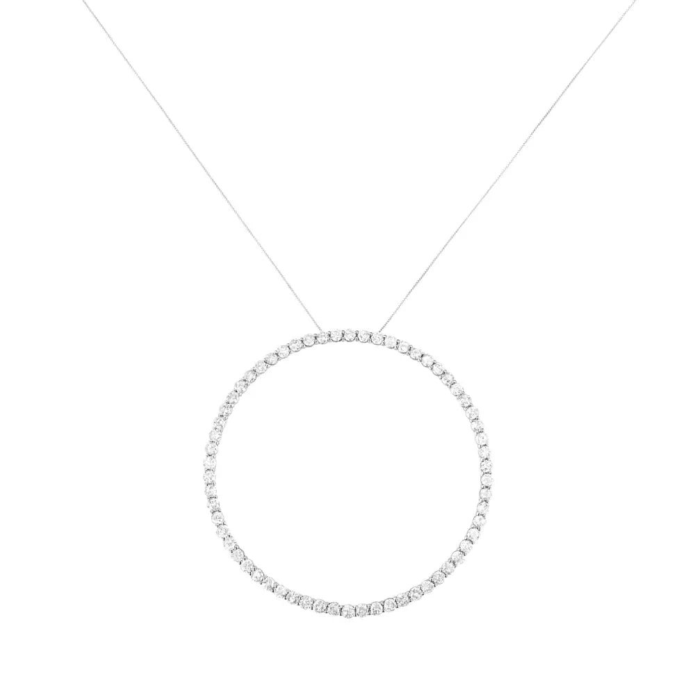 Elegance Redefined with a Diamond Open Circle Hoop Pendant Necklace