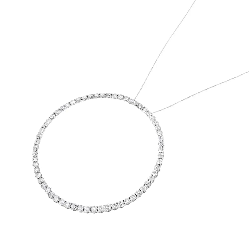 Elegance Redefined with a Diamond Open Circle Hoop Pendant Necklace