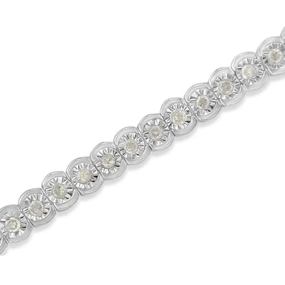 Elegant 1.0 Cttw Diamond Miracle-set Cut-circle Tennis Bracelet