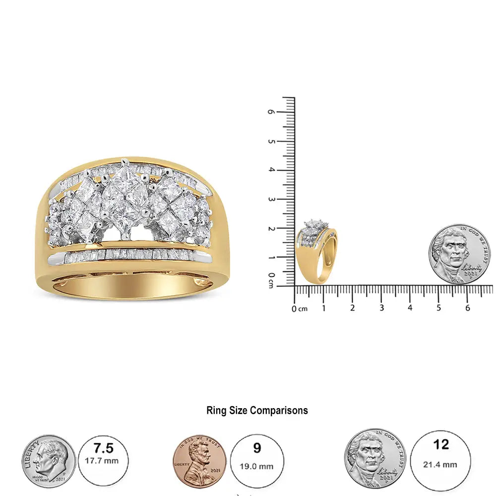 Elegant 10k Gold 1 1/2 Cttw Pear Shaped Three Stone Style Diamond Ring - 7