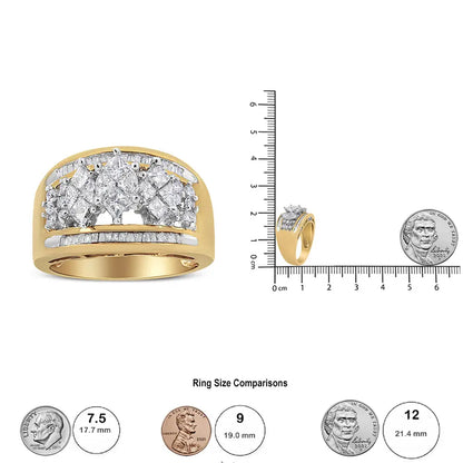 Elegant 10k Gold 1 1/2 Cttw Pear Shaped Three Stone Style Diamond Ring - 7