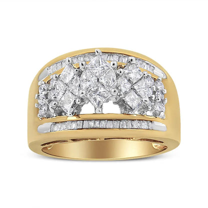 Elegant 10k Gold 1 1/2 Cttw Pear Shaped Three Stone Style Diamond Ring - 7