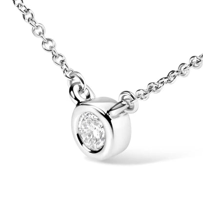 Elegant 10k Gold Pendant Necklace with Round Brilliant-cut Diamond