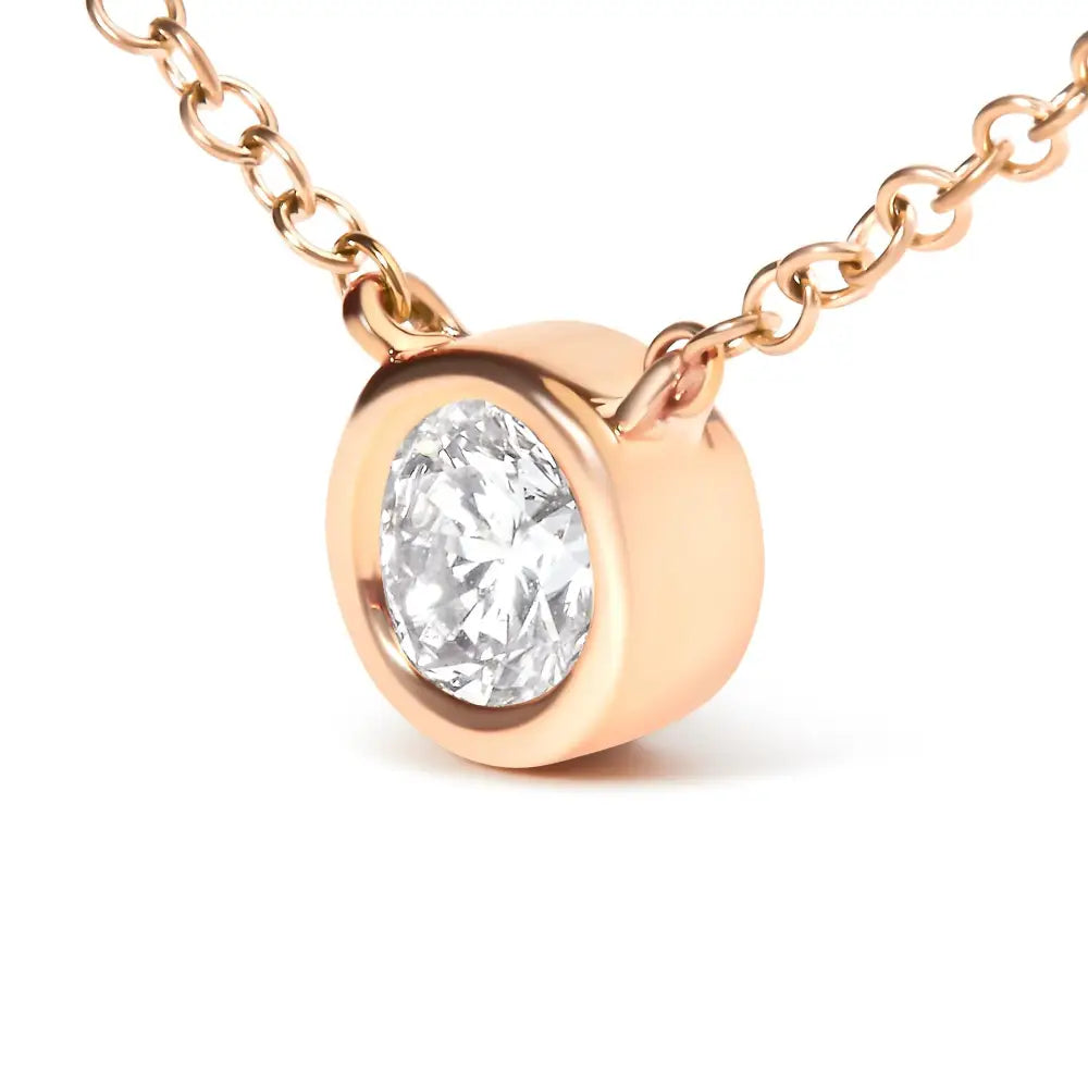 Elegant 10k Gold Pendant Necklace with Round Brilliant-cut Diamond