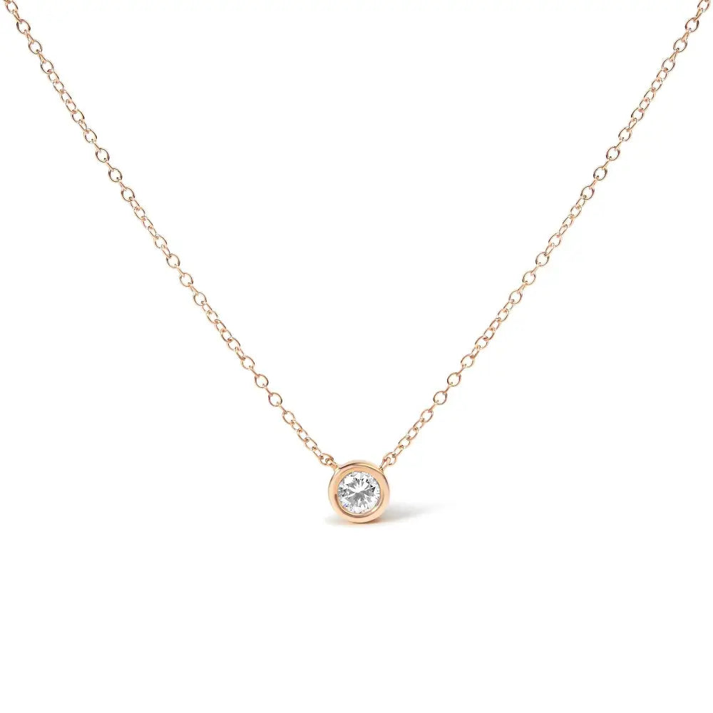 Elegant 10k Gold Pendant Necklace with Round Brilliant-cut Diamond