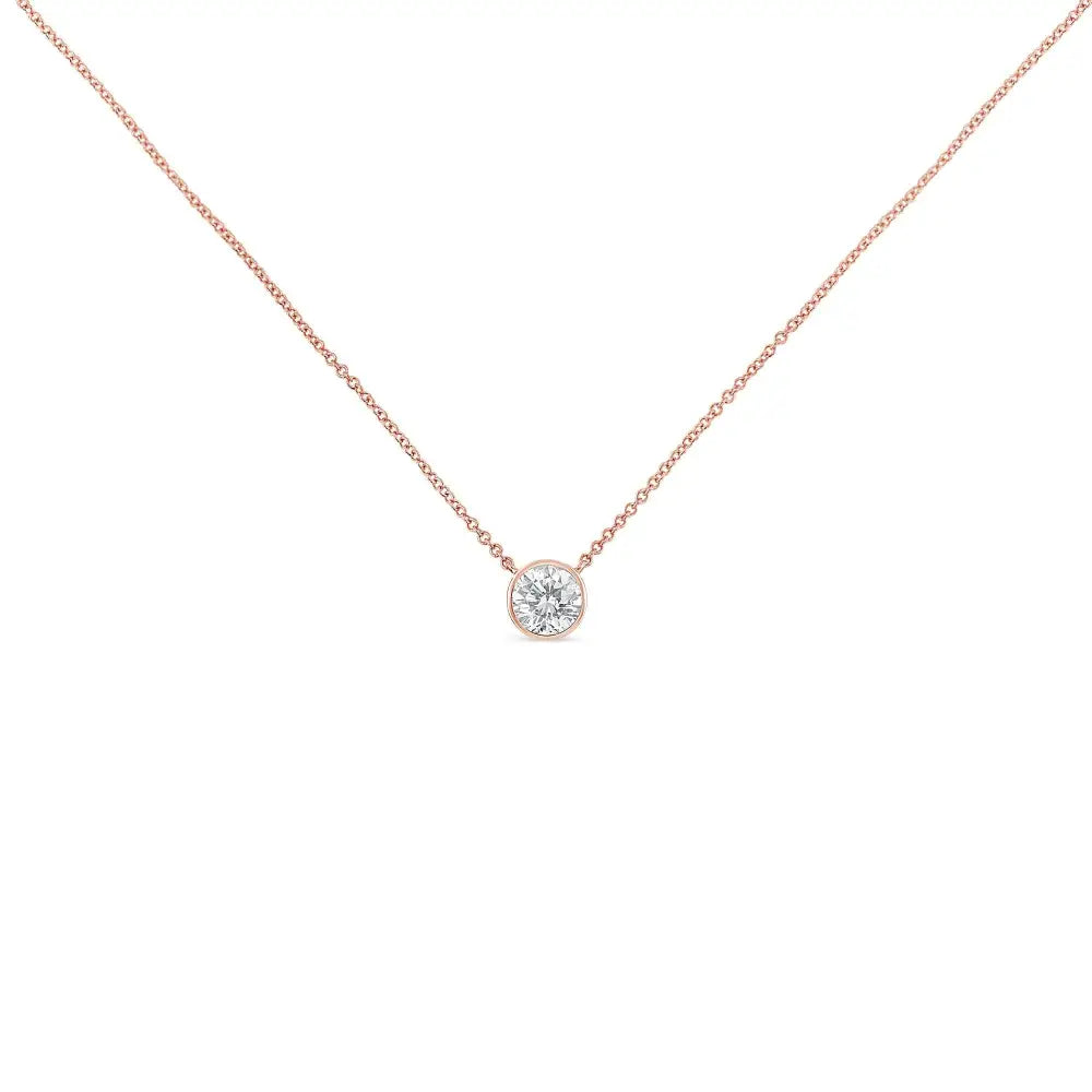 Elegant 10k Rose Gold Pendant with Brilliant-cut Diamond Sparkle