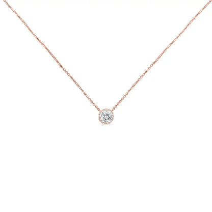 Elegant 10k Rose Gold Pendant with Brilliant-cut Diamond Sparkle