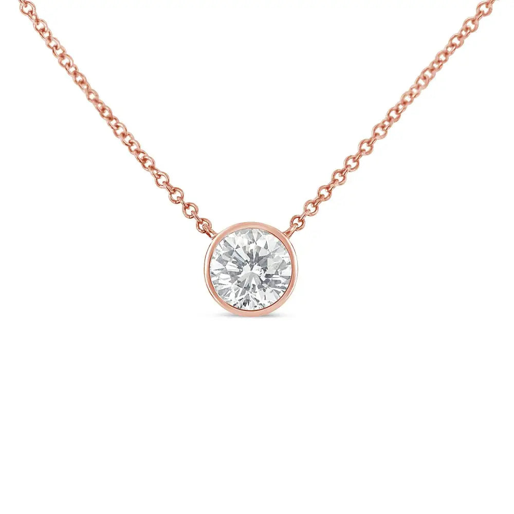 Elegant 10k Rose Gold Pendant with Brilliant-cut Diamond Sparkle