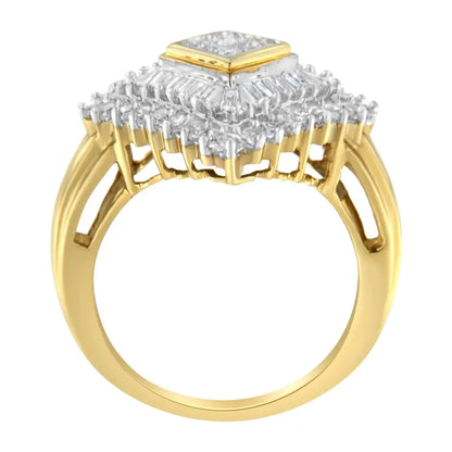 Elegant 10k Yellow Gold Diamond Ballerina Ring with Stunning Sparkle