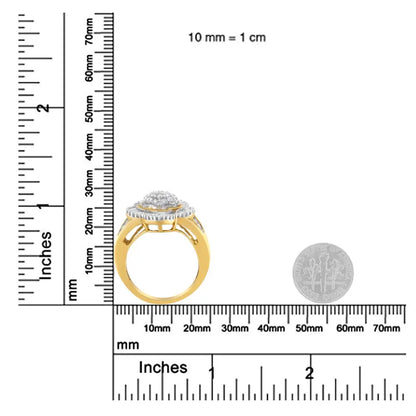 Elegant 10kt Yellow Gold Diamond Ballerina Ring with Baguette Cut Diamonds - 7