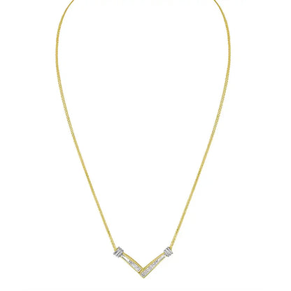 Elegant 14k Gold Diamond Channel-set Pendant Necklace Featuring Princess Cut