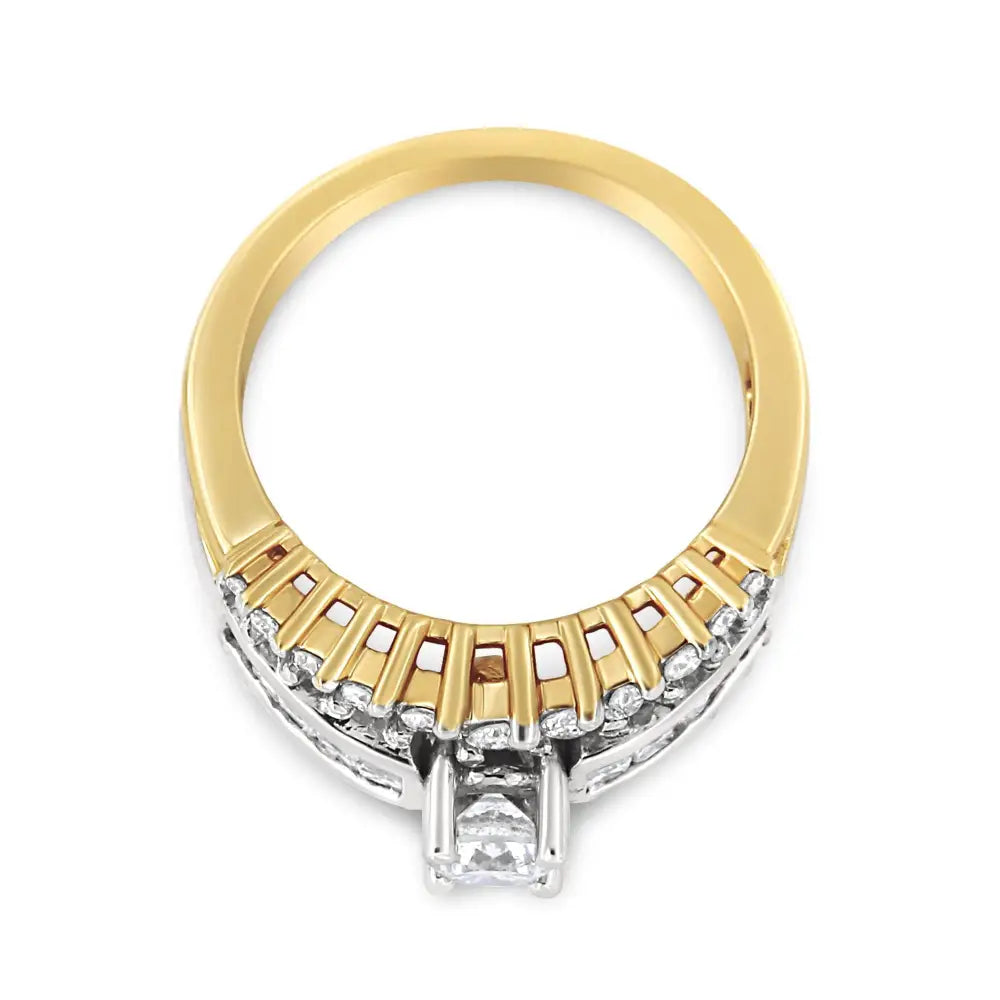 Elegant 14k Gold Princess-cut Diamond Band Ring with Si2-i Clarity