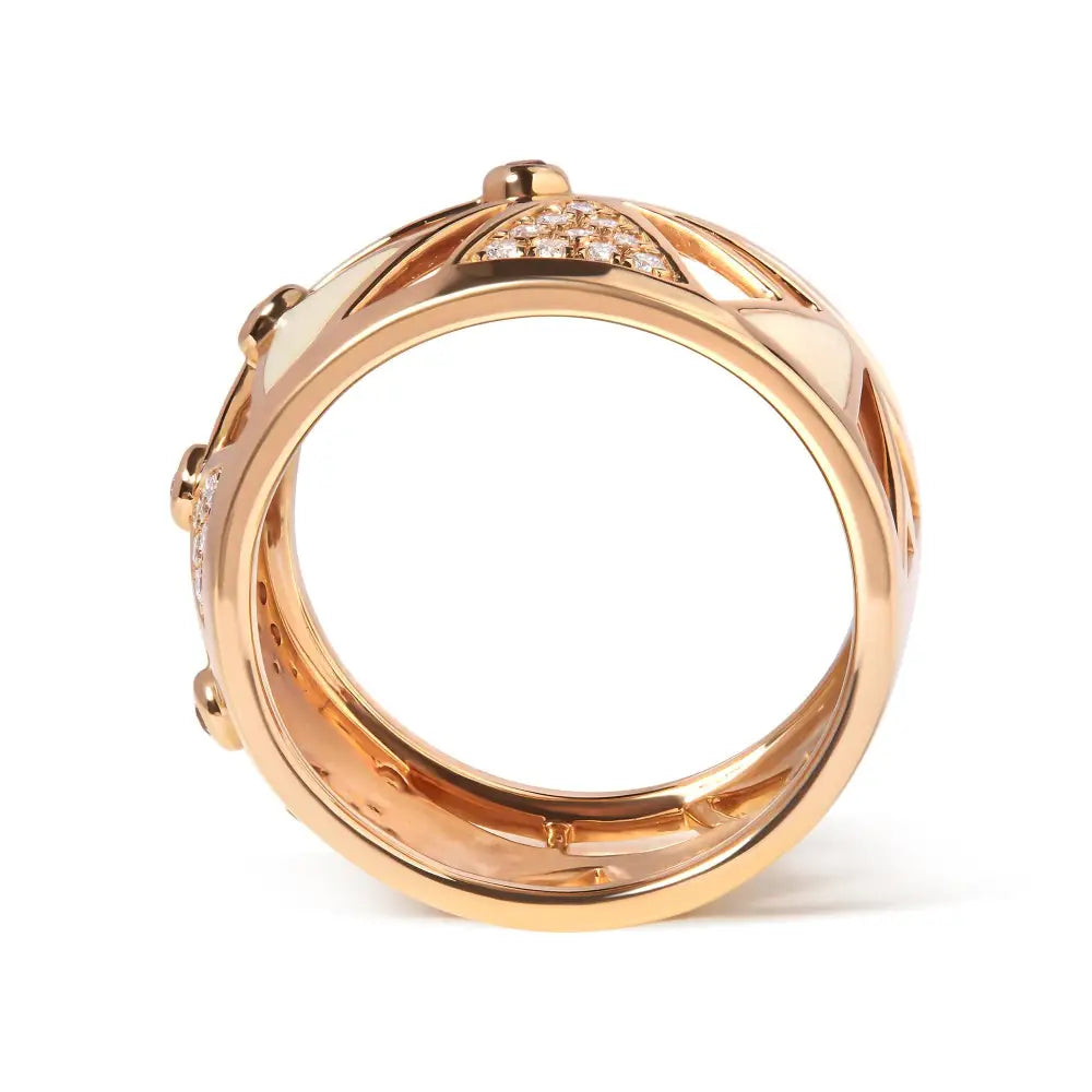 Elegant 14k Rose Gold Pink Tourmaline Cigar Band with Diamonds