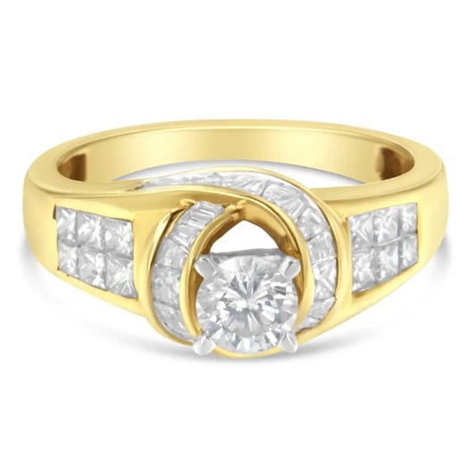 Elegant 14k Two-toned Gold Princess Cut Diamond Ring for Timeless