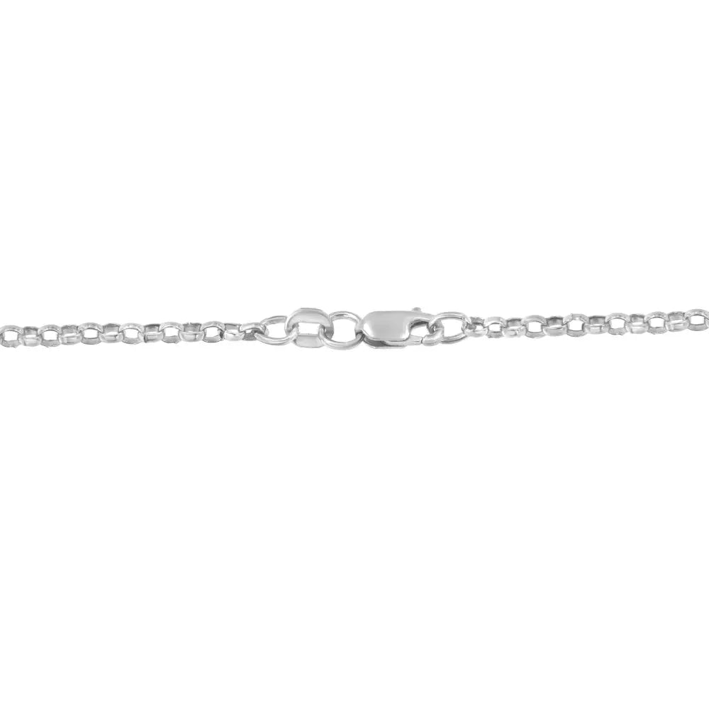 Elegant 14k White Gold Necklace with Princess Cut Diamond Three Hearts