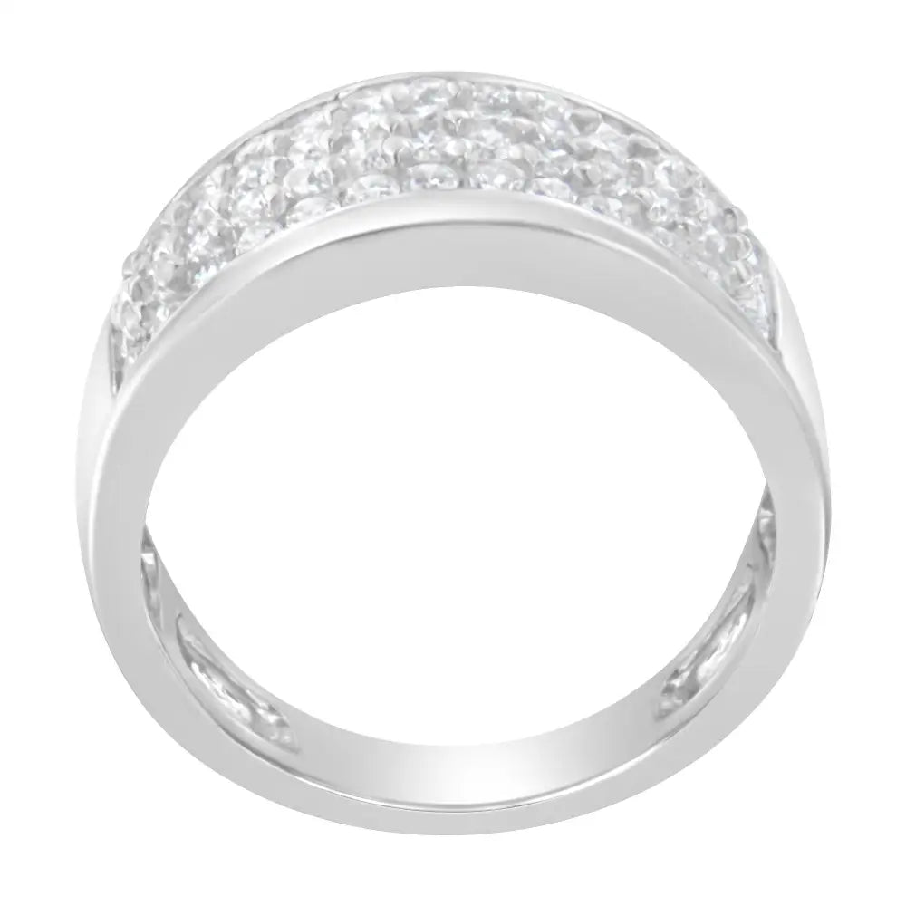 Elegant 14k White Gold Round Cut Diamond Ring with Radiant Brilliance - 6.5