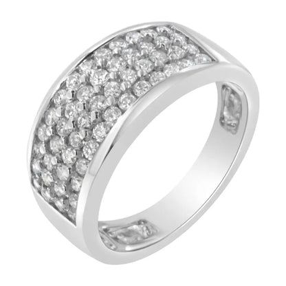 Elegant 14k White Gold Round Cut Diamond Ring with Radiant Brilliance - 6.5