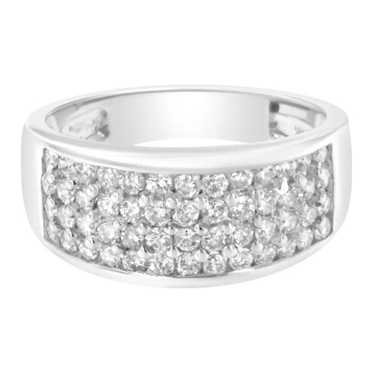 Elegant 14k White Gold Round Cut Diamond Ring with Radiant Brilliance - 6.5