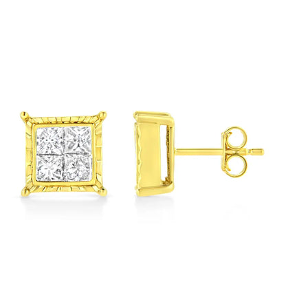 Elegant 14k White Gold Stud Earrings with Lab Grown Brilliant Diamonds