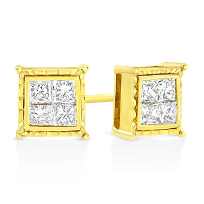 Elegant 14k White Gold Stud Earrings with Lab Grown Brilliant Diamonds