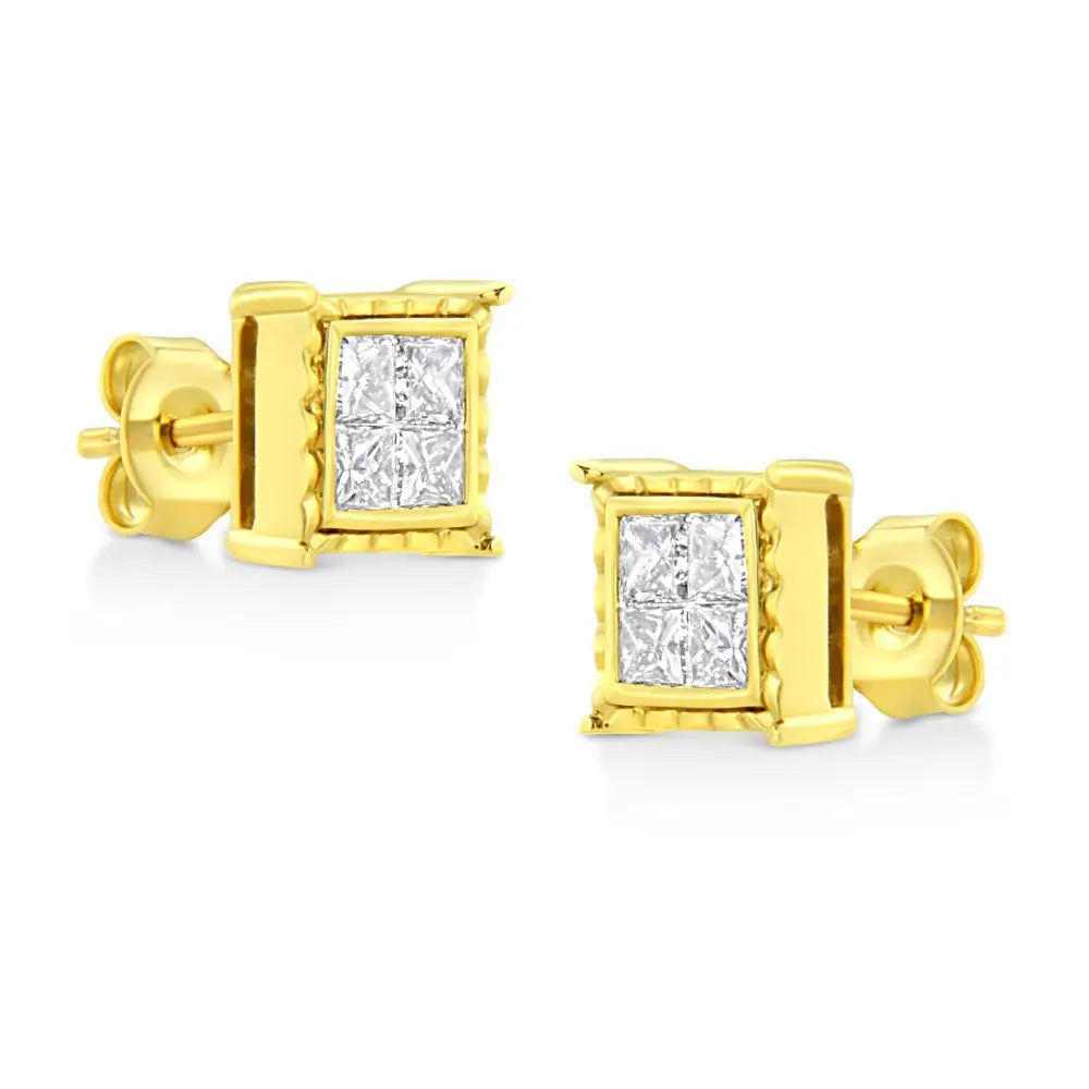 Elegant 14k White Gold Stud Earrings with Lab Grown Brilliant Diamonds