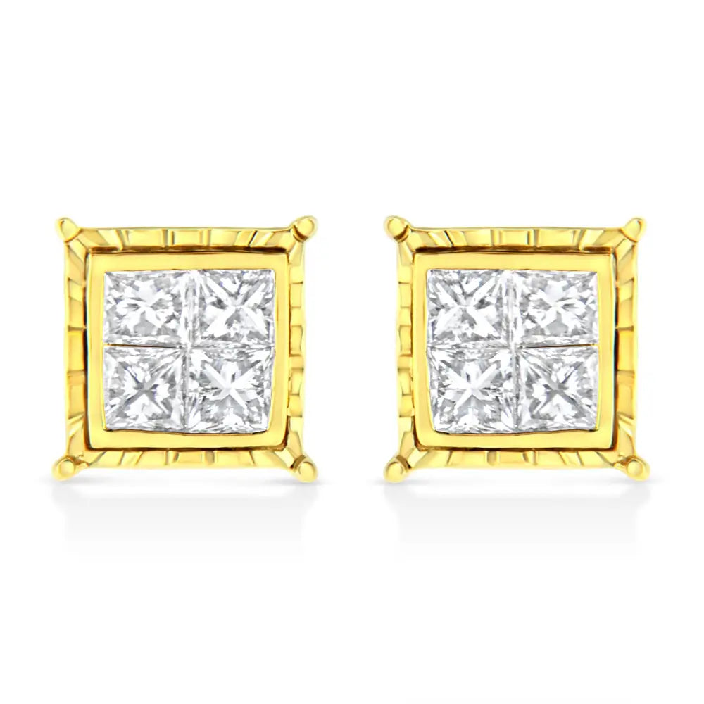 Elegant 14k White Gold Stud Earrings with Lab Grown Brilliant Diamonds