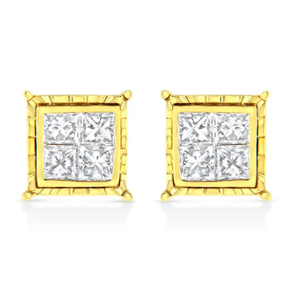 Elegant 14k White Gold Stud Earrings with Lab Grown Brilliant Diamonds