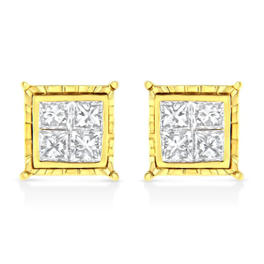 Elegant 14k White Gold Stud Earrings with Lab Grown Brilliant Diamonds