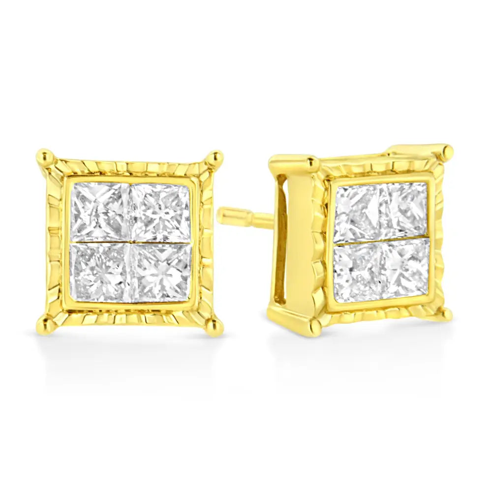 Elegant 14k White Gold Stud Earrings with Lab Grown Brilliant Diamonds