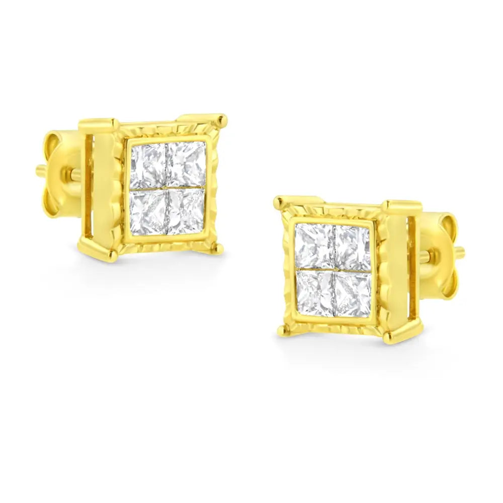 Elegant 14k White Gold Stud Earrings with Lab Grown Brilliant Diamonds