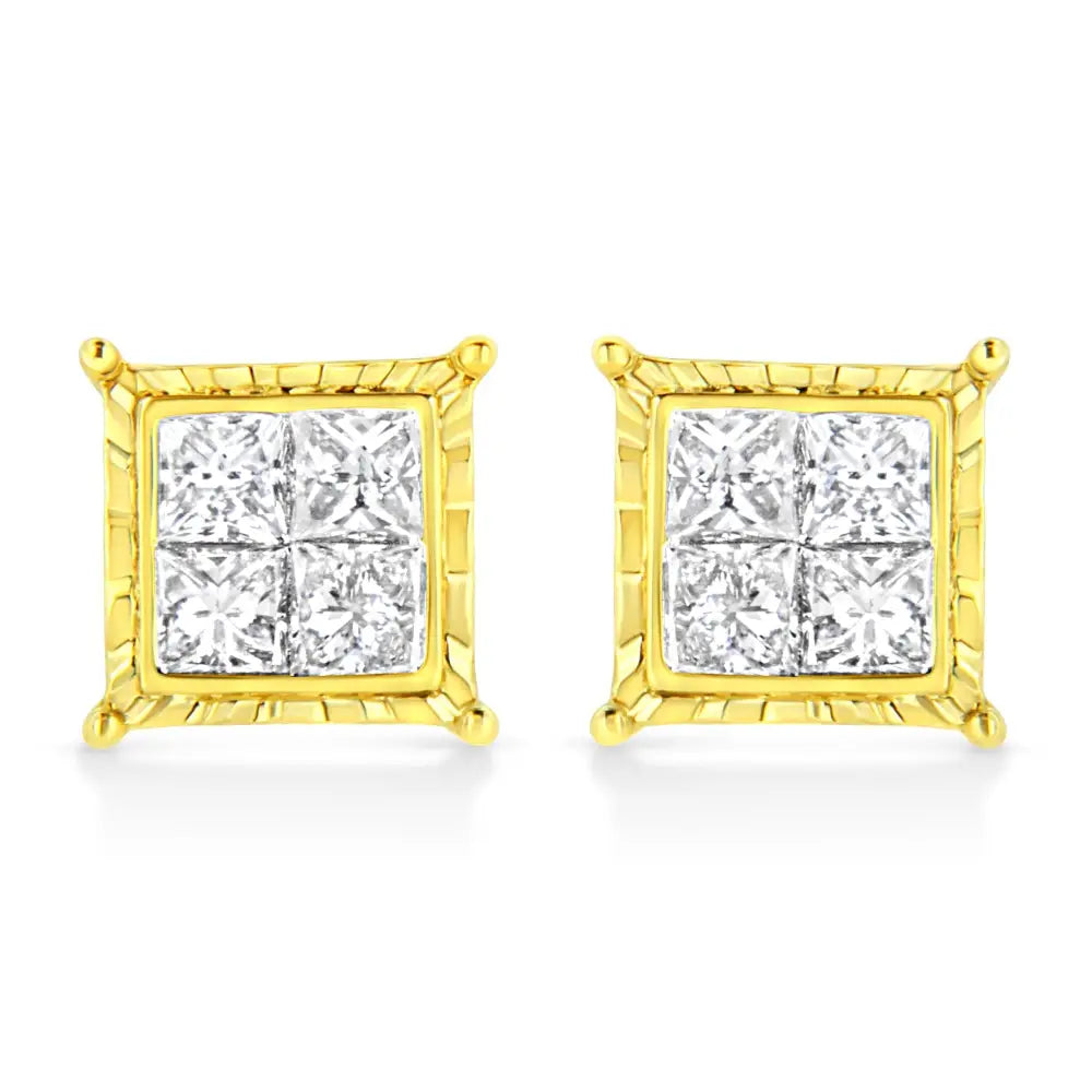 Elegant 14k White Gold Stud Earrings with Lab Grown Brilliant Diamonds